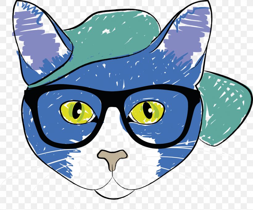 Cat Kitten Glasses Pet Clip Art, PNG, 1280x1066px, Cat, Art, Blue, Carnivoran, Cartoon Download Free