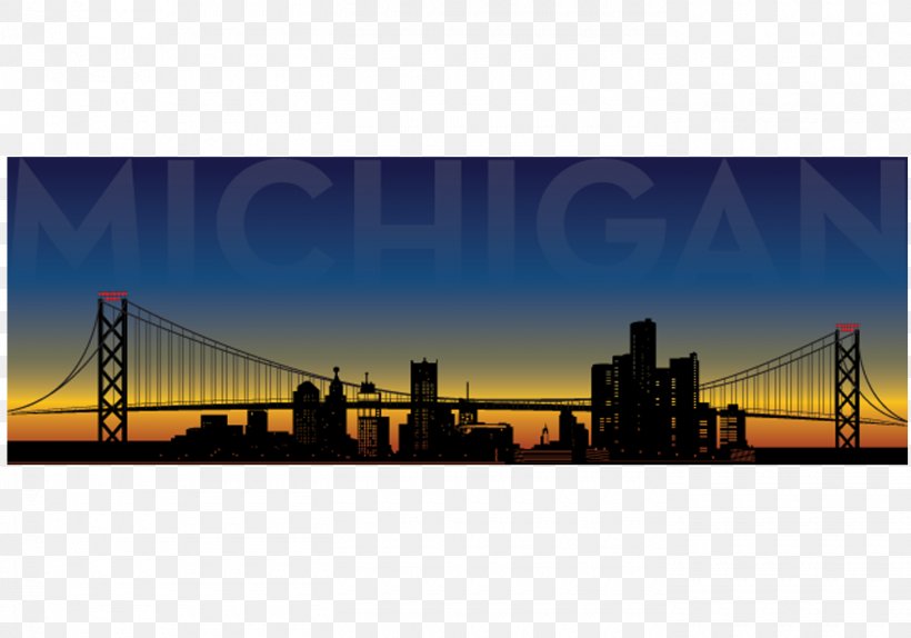 Detroit Skyline Cityscape, PNG, 1400x980px, Detroit, Bridge, City, Cityscape, Fixed Link Download Free