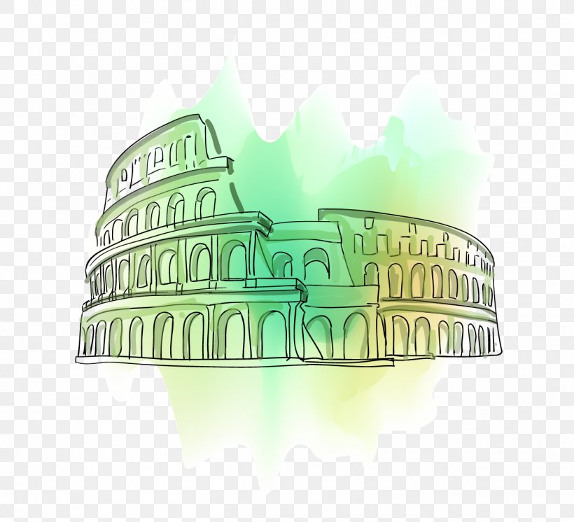 Colosseum Vecteur Drawing Illustration, PNG, 1302x1185px, Colosseum, Brand, Diagram, Drawing, Green Download Free