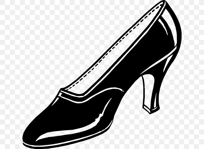 Sneakers High-heeled Shoe Clip Art, PNG, 640x599px, Sneakers, Automotive Design, Basic Pump, Black, Black And White Download Free