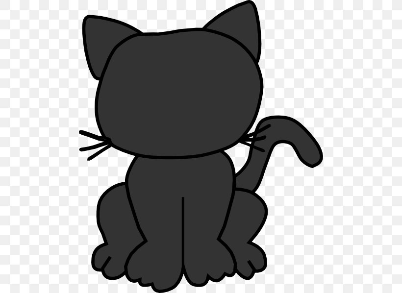 Black Cat Kitten Clip Art, PNG, 498x598px, Cat, Artwork, Black, Black And White, Black Cat Download Free