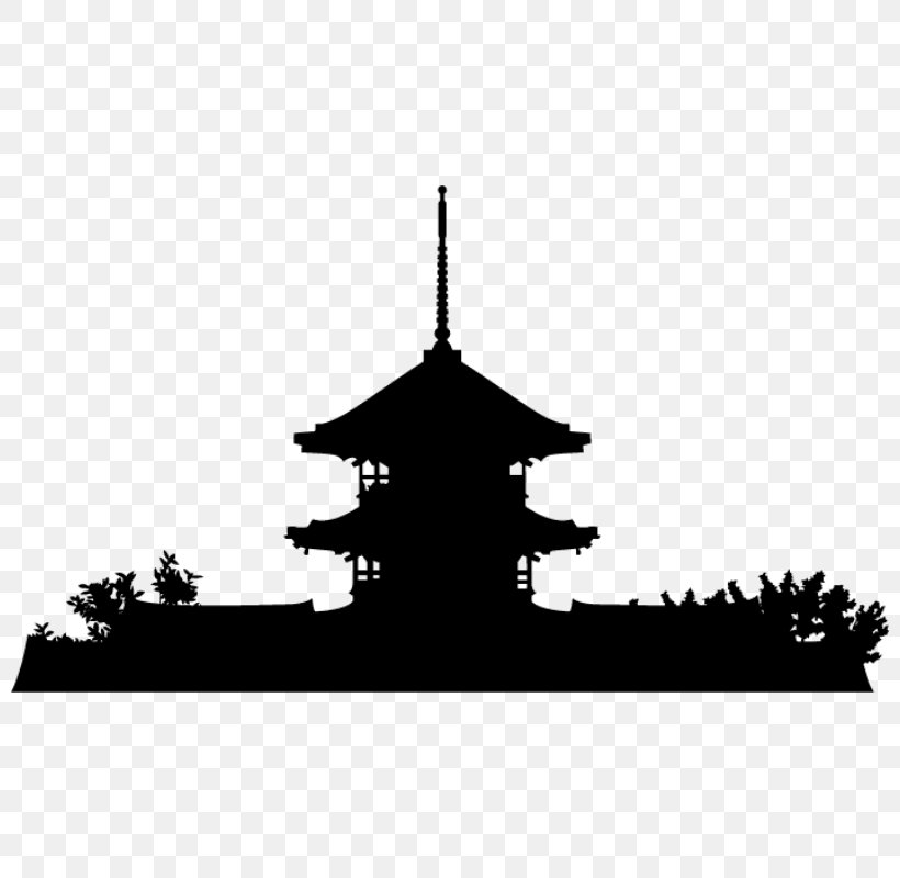 Sticker Japanese Pagoda Vinyl Group Decorative Arts, PNG, 800x800px, Sticker, Black And White, Building, Decorative Arts, House Download Free