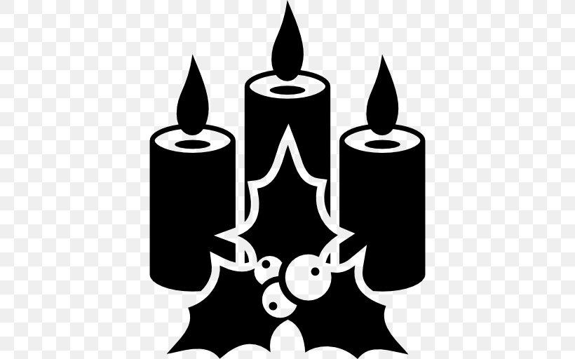 Christmas Decoration Candle Clip Art, PNG, 512x512px, Christmas, Black, Black And White, Candle, Christmas Candle Download Free