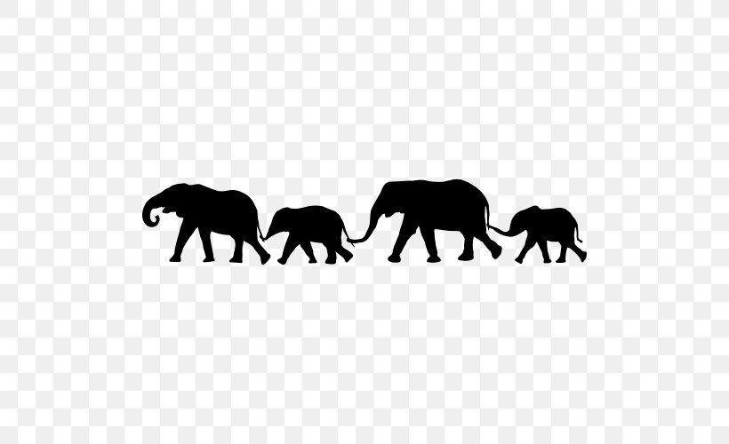 Indian Elephant African Elephant Elephantidae Silhouette T-shirt, PNG, 500x500px, Indian Elephant, African Elephant, Animal, Animal Figure, Art Download Free