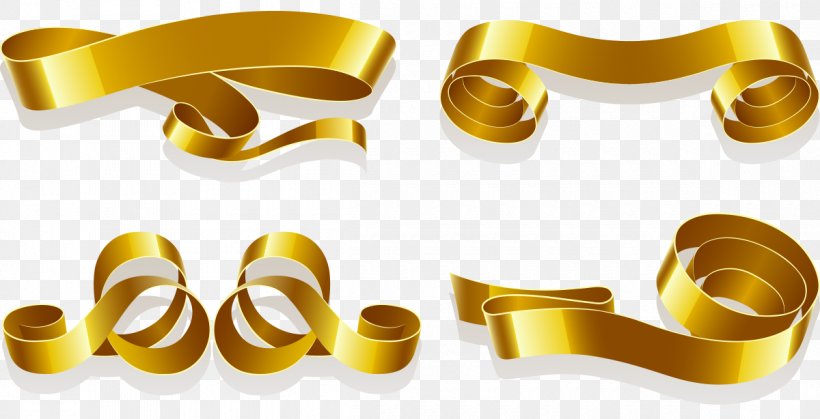 Web Banner Ribbon Gold, PNG, 1200x614px, Web Banner, Brass, Designer, Gilding, Gold Download Free