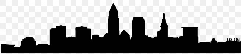 Cleveland Skyline Silhouette Photography, PNG, 2352x536px, Cleveland, Black And White, City, Computer Software, Daytime Download Free