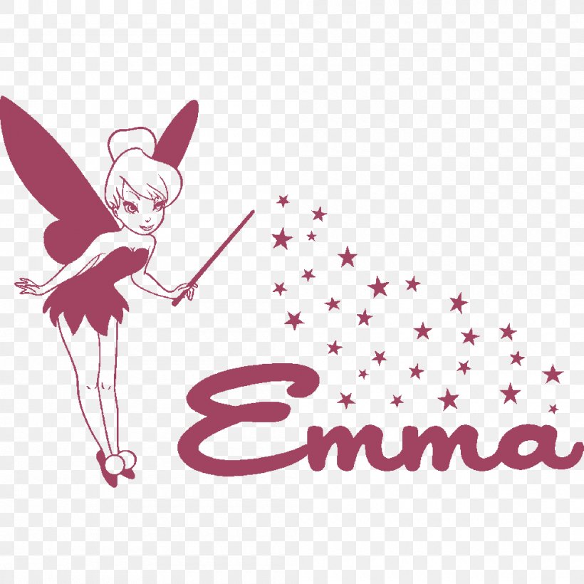 Tinker Bell Sticker Logo Clip Art Fairy, PNG, 1000x1000px, Watercolor, Cartoon, Flower, Frame, Heart Download Free