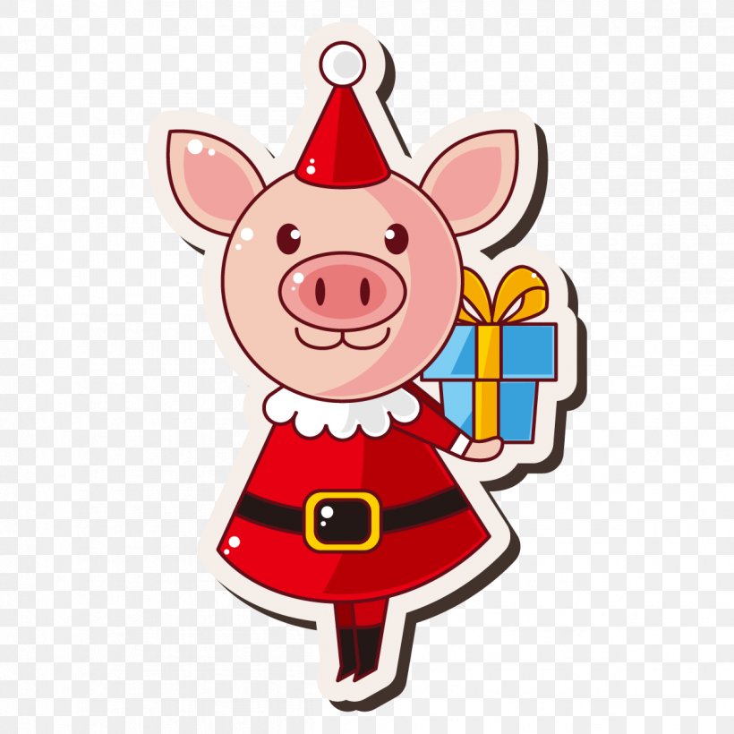 Domestic Pig Santa Claus Christmas Gift, PNG, 1201x1201px, Domestic Pig, Art, Cartoon, Christmas, Christmas Gift Download Free