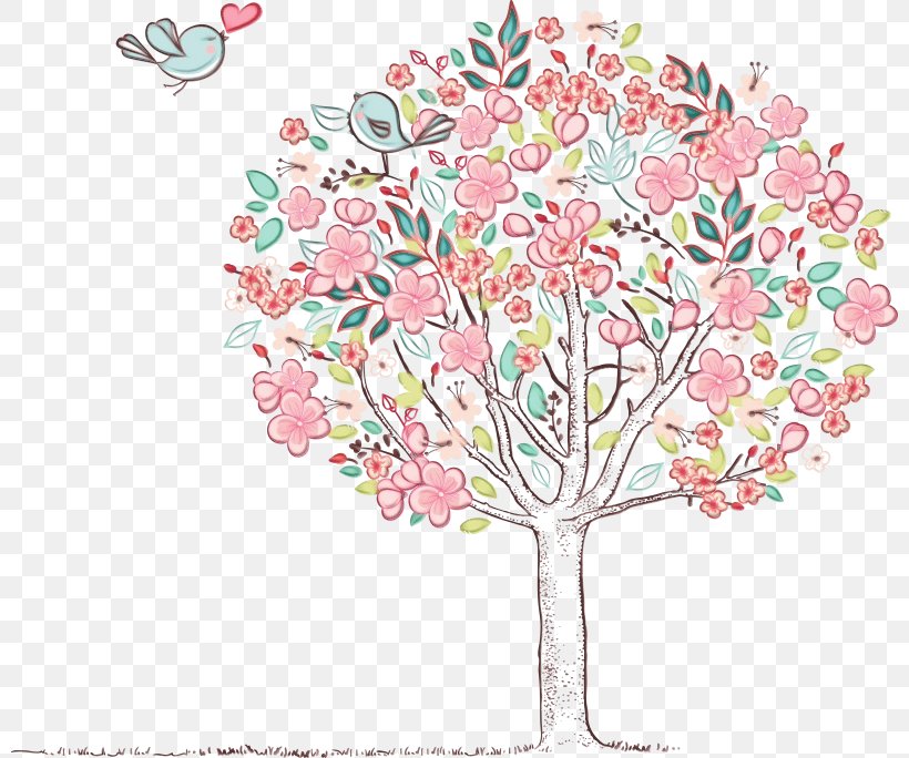 Cut Flowers Plant Tree Flower Pink, PNG, 800x684px, Watercolor, Cut Flowers, Flower, Paint, Pedicel Download Free