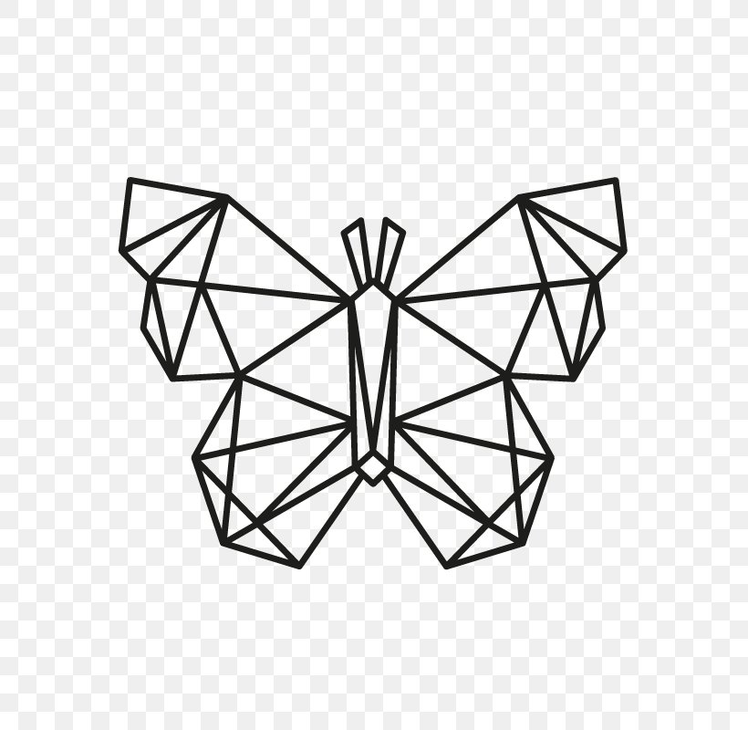 Monarch Butterfly Geometry Tattoo Polygon, PNG, 800x800px, Butterfly, Area, Black, Black And White, Decal Download Free