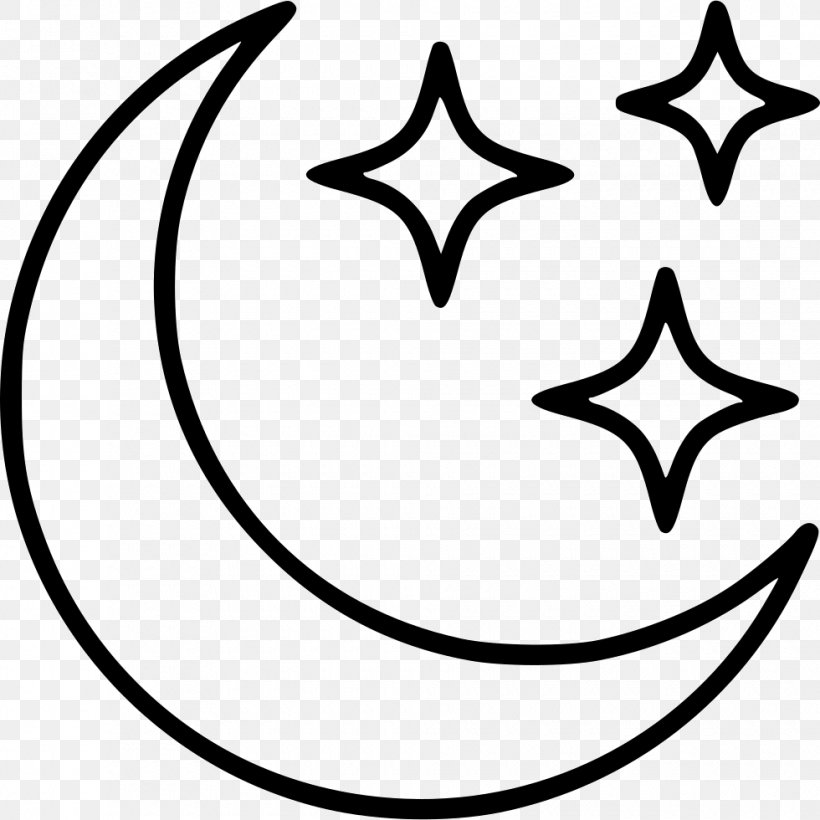 Star And Crescent Clip Art Symbol, PNG, 980x980px, Star And Crescent, Black, Black And White, Crescent, Full Moon Download Free