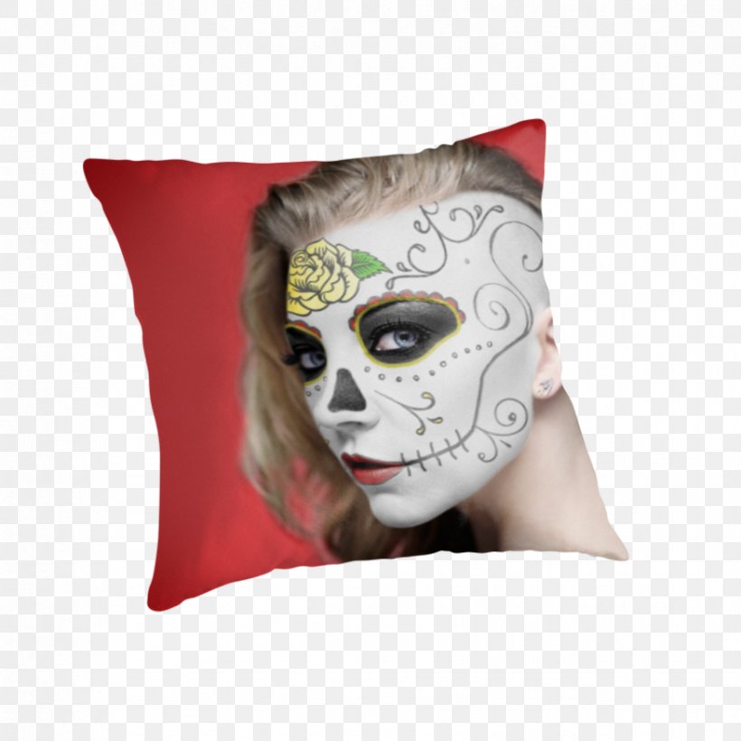 Day Of The Dead Death MAC Cosmetics Throw Pillows, PNG, 875x875px, Day Of The Dead, Bag, Canvas, Canvas Print, Cosmetics Download Free