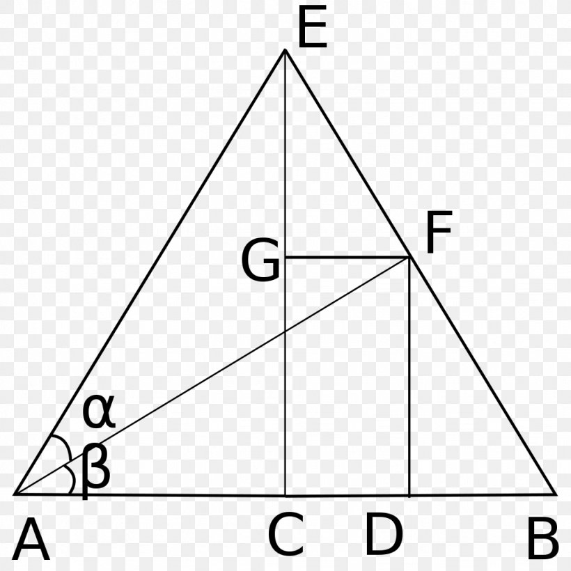 Euclid's Elements Triangle Hiruki Angelukamuts Point, PNG, 1024x1024px, Triangle, Area, Black And White, Diagram, Euclid Download Free