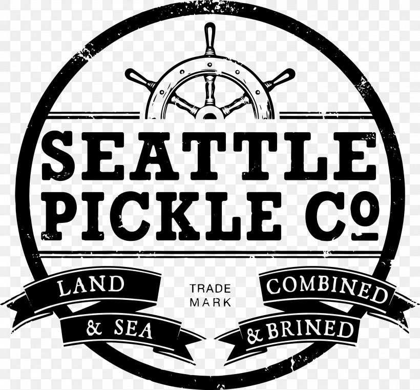 Seattle Pickle Co Logo Organization Pickled Cucumber Font, PNG, 2719x2524px, Logo, Area, Artisan, Black And White, Brand Download Free