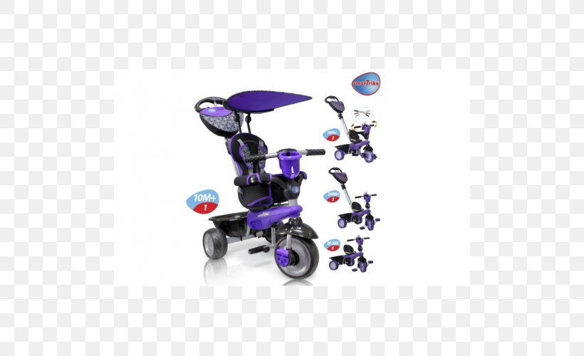 Vehicle Smart-Trike Spark Touch Steering 4-in-1 Tricycle Purple, PNG, 500x500px, Vehicle, Blue, Motorized Tricycle, Purple, Steering Download Free