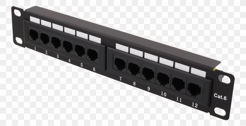 Cable Management Patch Panels Twisted Pair Category 6 Cable Electrical Connector, PNG, 4085x2102px, Cable Management, Category 6 Cable, Circuit Component, Computer Port, Dustin Ab Download Free