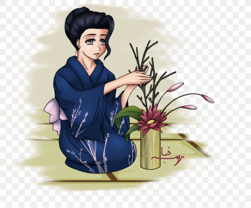 DeviantArt Geisha Ikebana, PNG, 900x748px, Watercolor, Cartoon, Flower, Frame, Heart Download Free