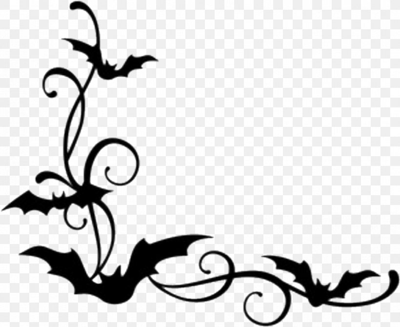 Halloween Background Black, PNG, 964x788px, Bat, Black, Blackandwhite, Borders And Frames, Butterfly Download Free