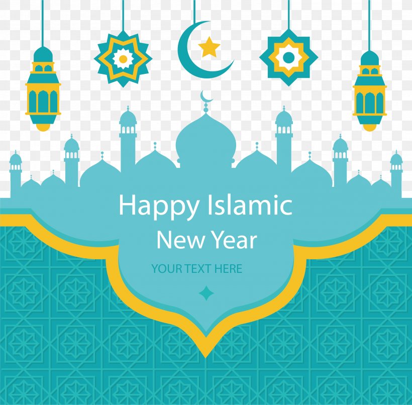 Islamic New Year Muslim Eid Al-Fitr Eid Mubarak, PNG, 2976x2927px, Islamic New Year, Aqua, Area, Blue, Eid Alfitr Download Free