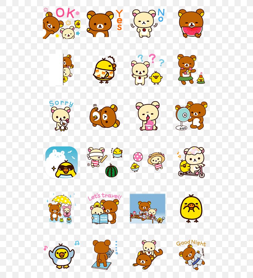 Rilakkuma Sticker Calpis LINE Kavaii, PNG, 562x900px, Rilakkuma, Area, Calpis, Character, Emoji Download Free