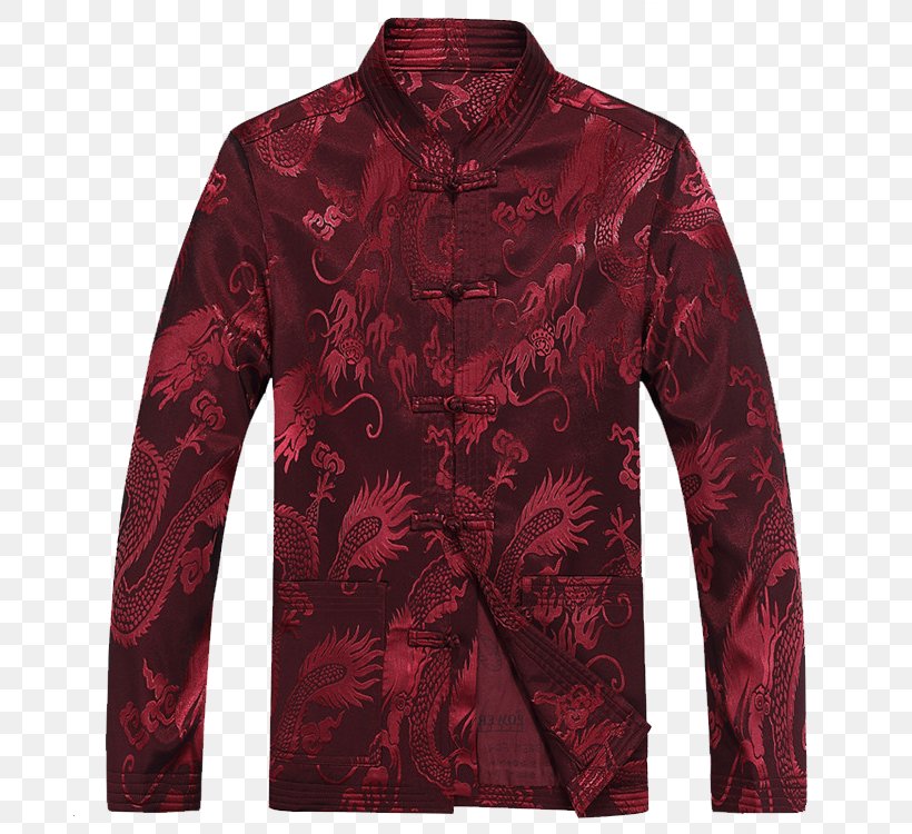 Suit Shirt Tangzhuang Clothing Jacket, PNG, 750x750px, Suit, Burgundy, Button, Chinese Dragon, Clothing Download Free