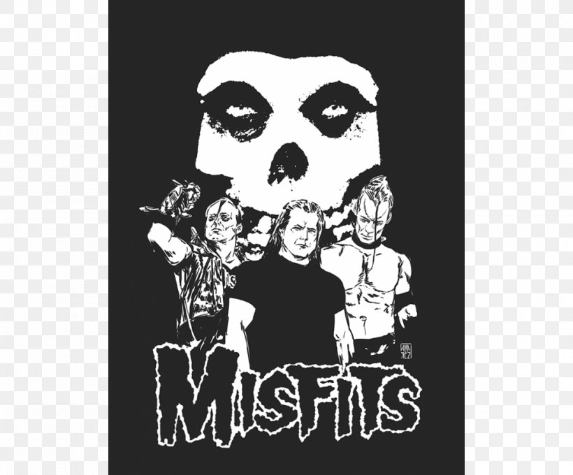 T-shirt Misfits Punk Rock Samhain, PNG, 1000x830px, Tshirt, Black, Black And White, Bone, Brand Download Free