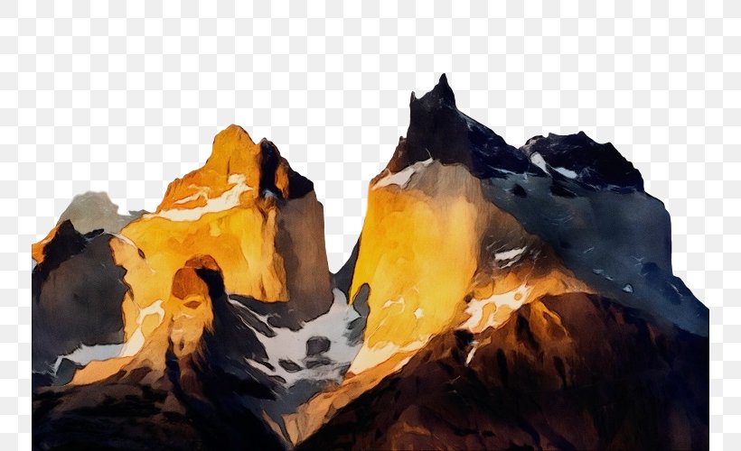 Rock Fire Flame Geological Phenomenon Watercolor Paint, PNG, 750x500px, Watercolor, Fire, Flame, Geological Phenomenon, Landscape Download Free