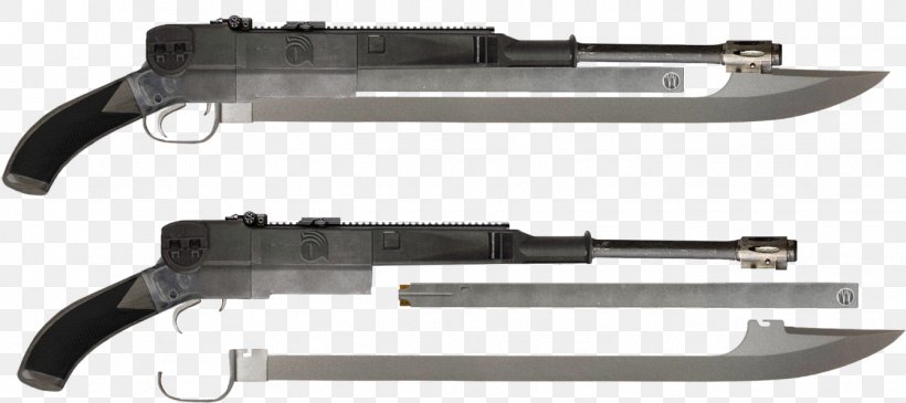 Weapon Gunblade Pistol Sword Air Gun, PNG, 1338x597px, Watercolor, Cartoon, Flower, Frame, Heart Download Free