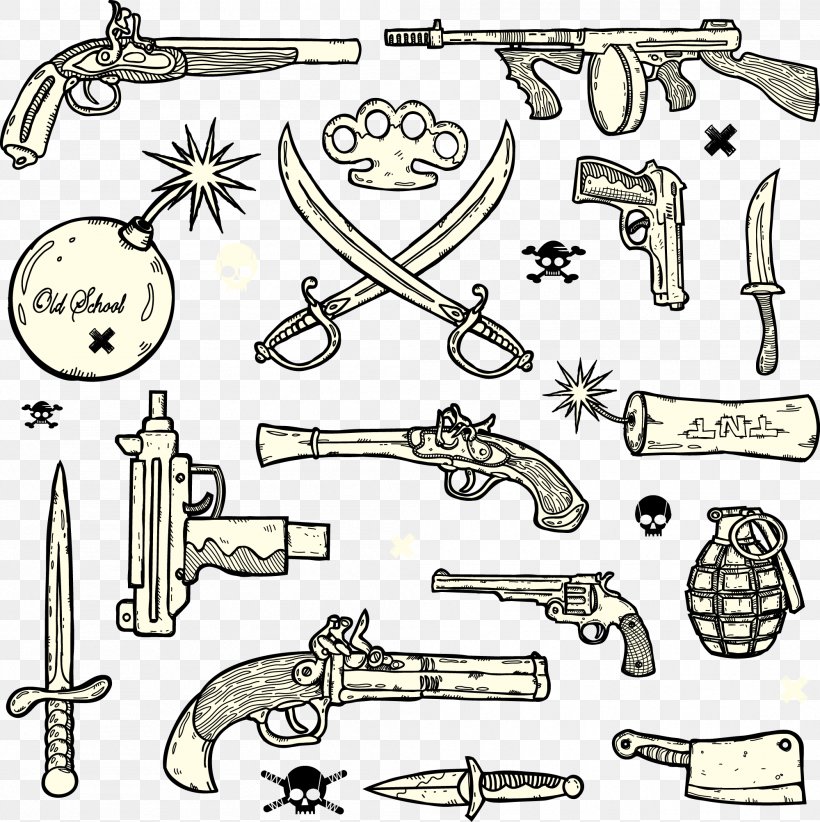 Drawing Weapon, PNG, 1999x2005px, Drawing, Auto Part, Black And White, Cartoon, Chemical Element Download Free