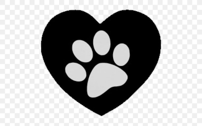 Paw Cat Printing Heart, PNG, 512x512px, Paw, Black And White, Cat, Crossstitch, Heart Download Free