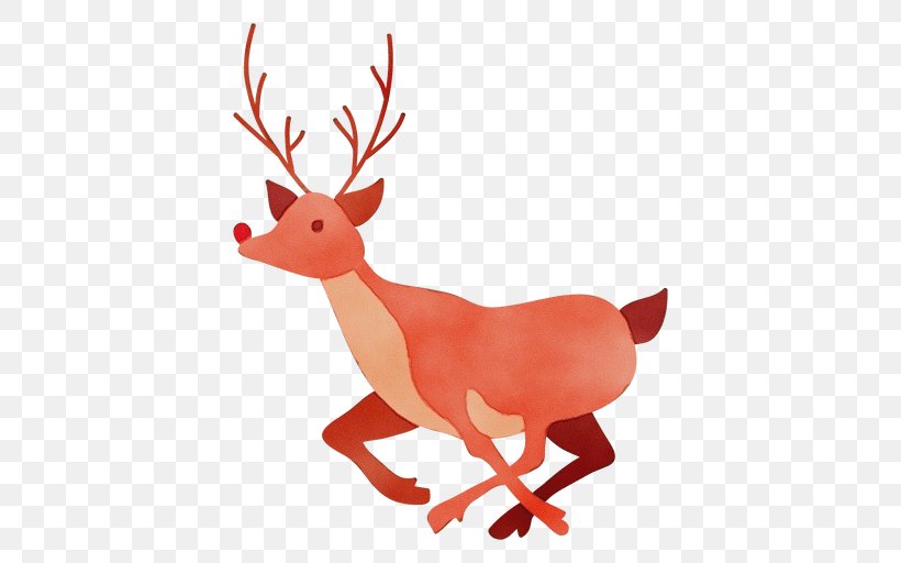 Watercolor Animal, PNG, 512x512px, Watercolor, Animal Figure, Antler, Deer, Elk Download Free