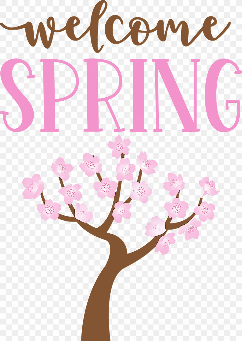 Floral Design, PNG, 2128x3000px, Welcome Spring, Branching, Cherry, Cherry Blossom, Cut Flowers Download Free
