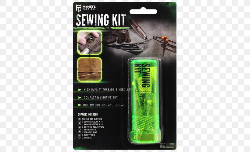 Sewing Military Tactics Knife Survival Kit, PNG, 500x500px, Sewing, Bugout Bag, Bushcraft, Green, Handsewing Needles Download Free