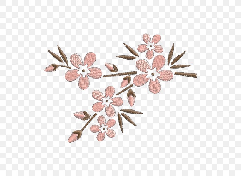 Embroidery Cherry Blossom Cerasus Flower Cross-stitch, PNG, 600x600px, Embroidery, Arabesque, Branch, Cerasus, Cherry Download Free