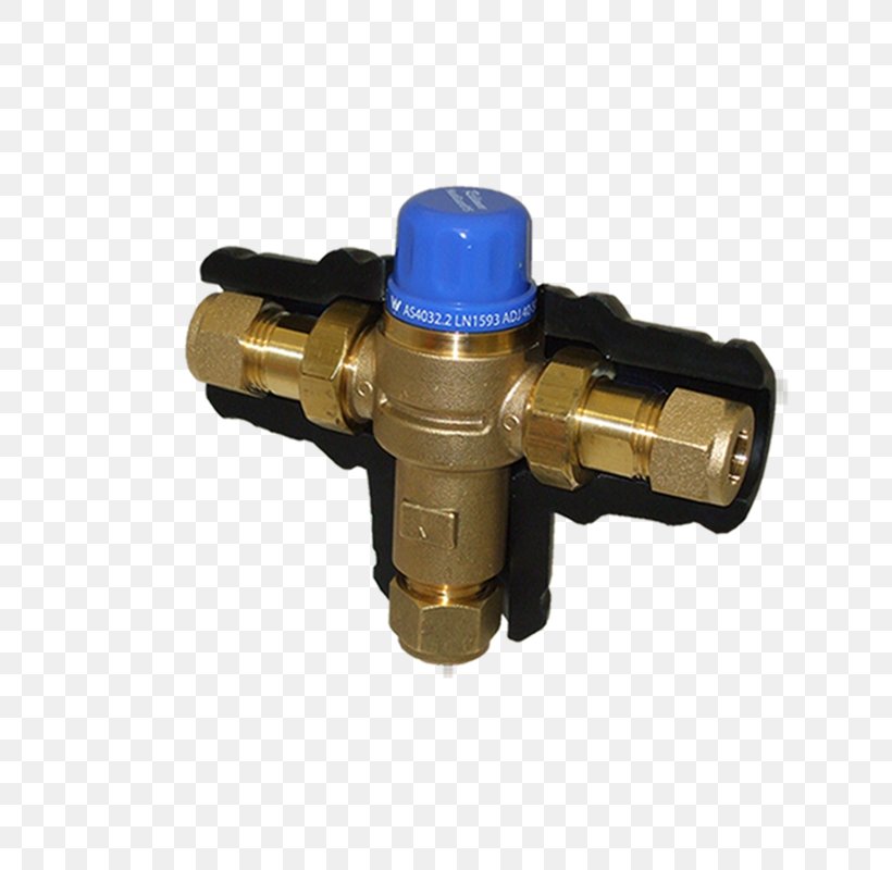 Thermostatic Mixing Valve Water Heating Plumbing Relief Valve, PNG, 800x800px, Thermostatic Mixing Valve, Brass, Compression Fitting, Control Valves, Cylinder Download Free