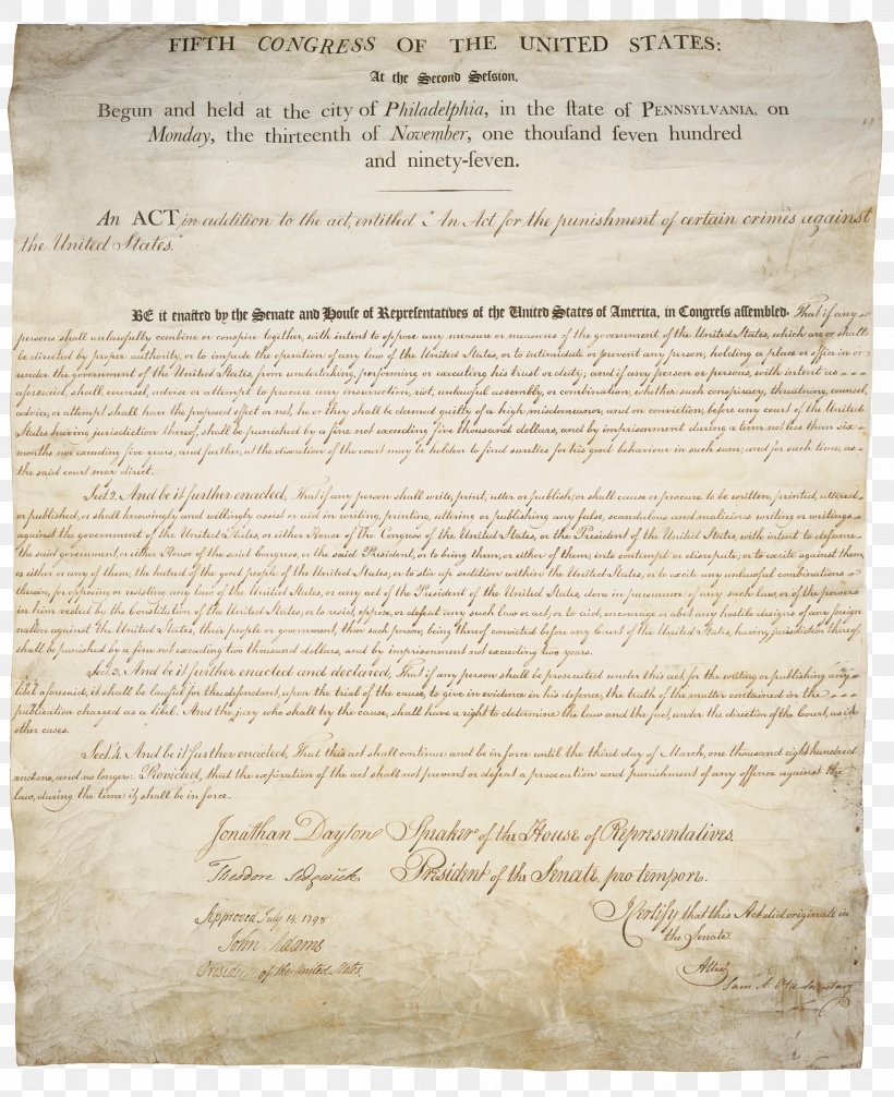 United States Congress Alien And Sedition Acts Sedition Act Of 1918, PNG, 2404x2952px, United States, Alien, Alien And Sedition Acts, Constitution, Document Download Free