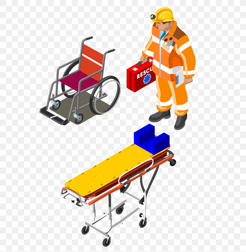 Firefighter Ambulance Wheelchair, PNG, 595x842px, Ambulance, Area, Cartoon, Chair, Clip Art Download Free