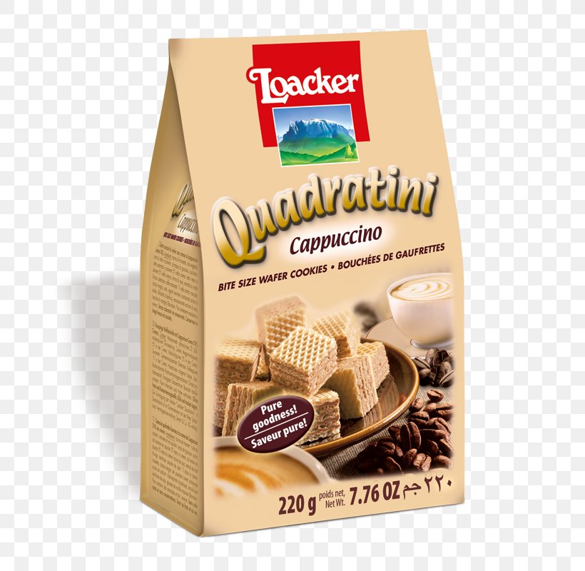 Quadratini Cappuccino Cream Wafer Loacker, PNG, 800x800px, Quadratini, Biscuit, Cappuccino, Chocolate, Cream Download Free