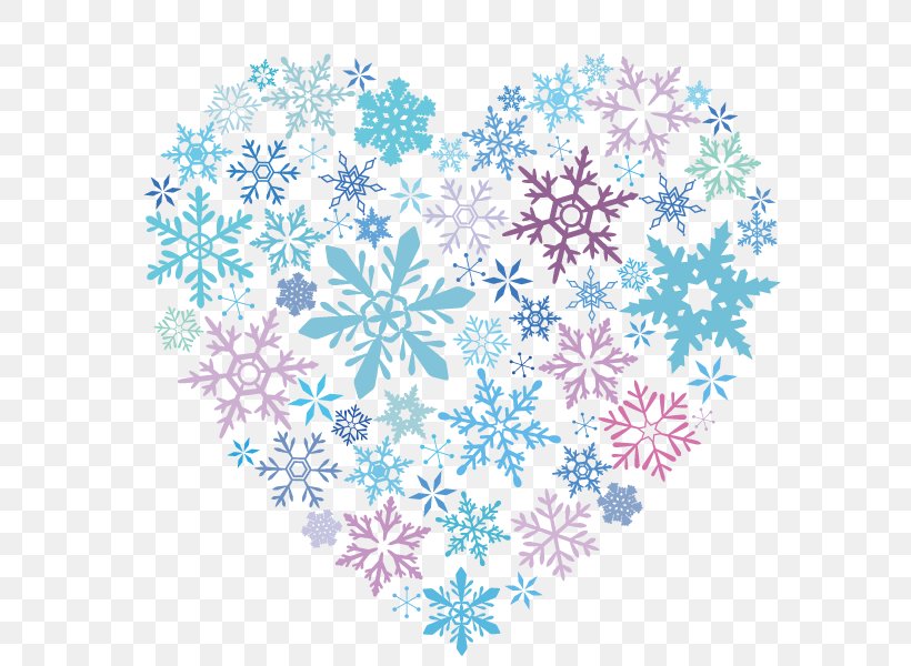 Snowflake Heart Illustration, PNG, 600x600px, Snow, Area, Blue, Color, Crystal Download Free