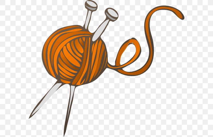 Yarn Wool Clip Art, PNG, 600x527px, Yarn, Artwork, Handsewing Needles, Knitting, Orange Download Free