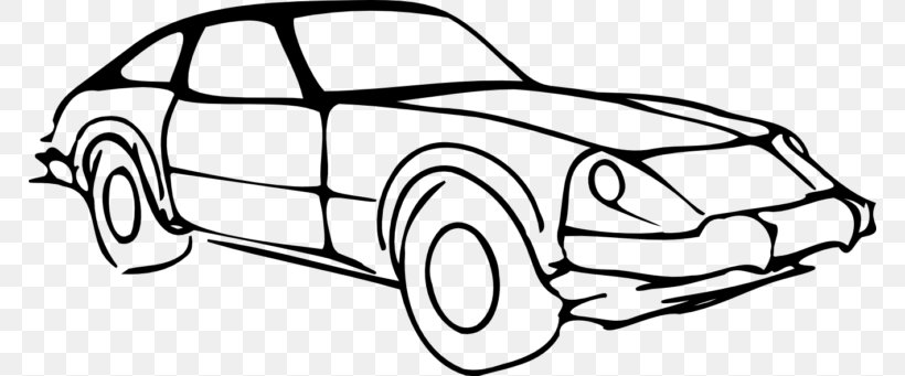 Sports Car Drawing Clip Art, PNG, 768x341px, Car, Art, Artwork, Automotive Design, Black And White Download Free