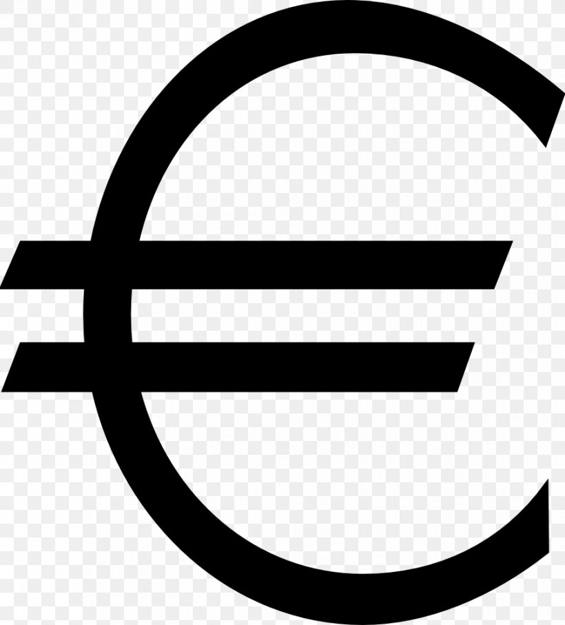 Euro Sign Currency Symbol Euro Coins Clip Art, PNG, 904x1000px, 1 Euro Coin, 100 Euro Note, Euro Sign, Area, Black And White Download Free