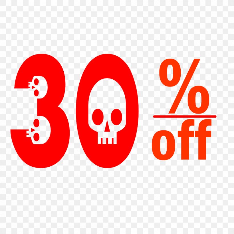 Halloween 30% Discount Tag., PNG, 1000x1000px, Brand, Area, Logo, Smile, Text Download Free