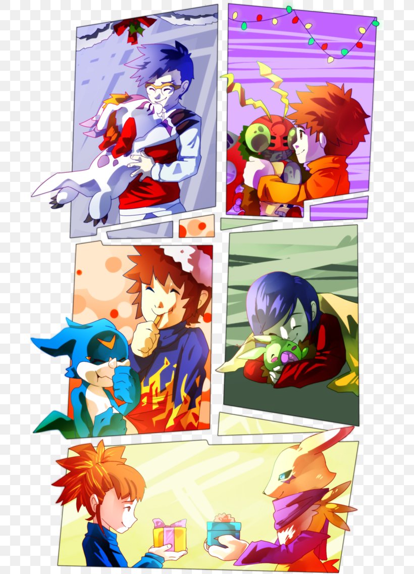 Digimon Gatomon Renamon Veemon, PNG, 704x1136px, Watercolor, Cartoon, Flower, Frame, Heart Download Free