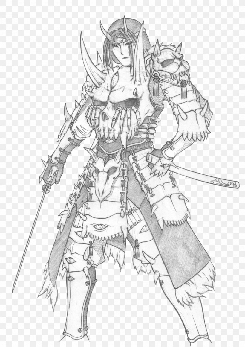 Drawing Demon Line Art Sketch, PNG, 900x1274px, Drawing, Armour, Artwork, Black And White, Comics Artist Download Free