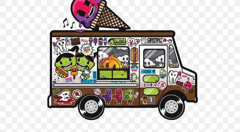 ice cream van sticker fun flavours rainbows sherberts 