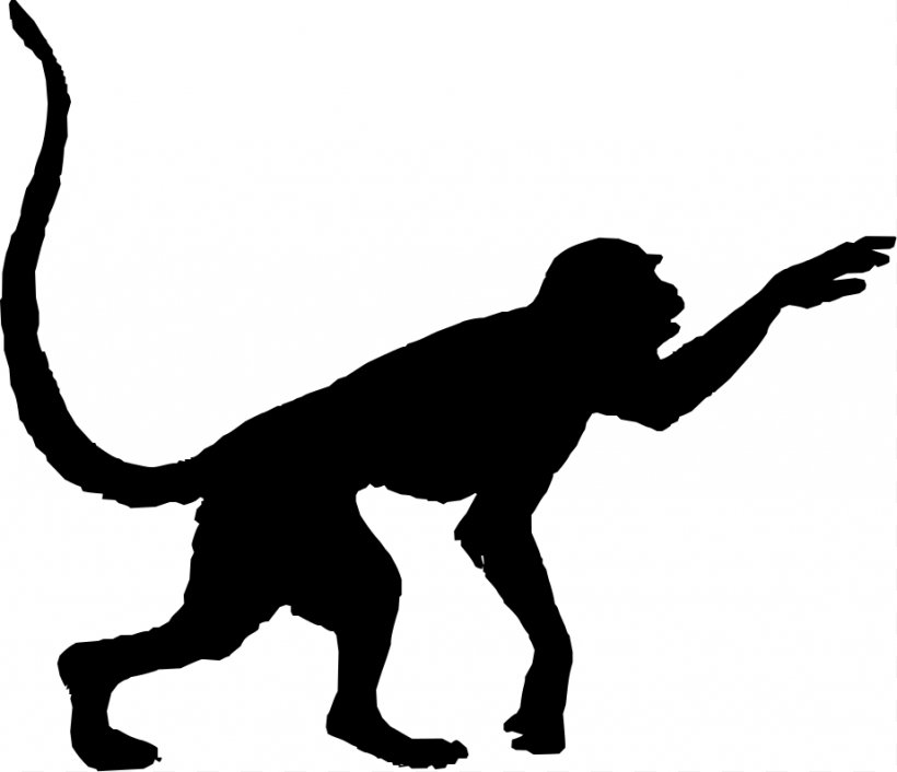 Red-faced Spider Monkey Silhouette Clip Art, PNG, 923x795px, Redfaced Spider Monkey, Black, Black And White, Carnivoran, Cat Download Free