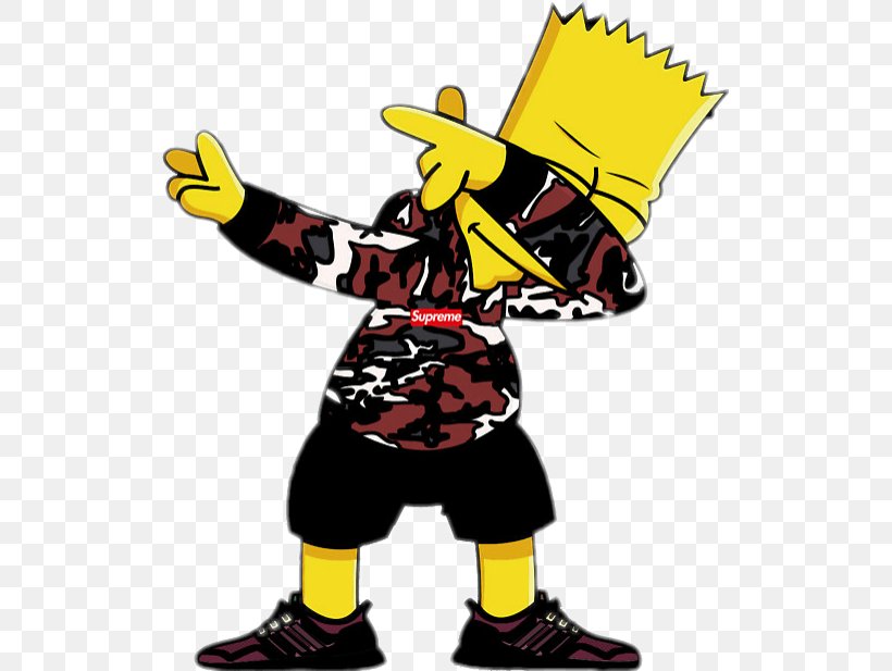 Sticker Dab T-shirt Label Supreme, PNG, 521x617px, Sticker, Adhesive Tape, Artwork, Bart Simpson, Baseball Equipment Download Free