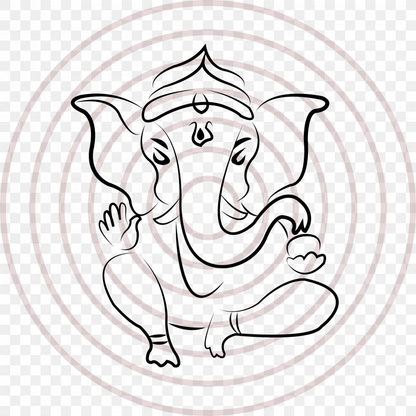 Ganesha Wall Decal Deity, PNG, 2921x2921px, Watercolor, Cartoon, Flower, Frame, Heart Download Free
