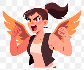 Pokemon Hilda - Fierce Winged Woman Cartoon PNG